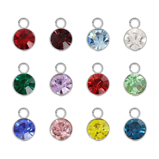 Silver Birth Stone Charms