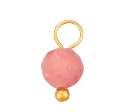 Pink bead in gold