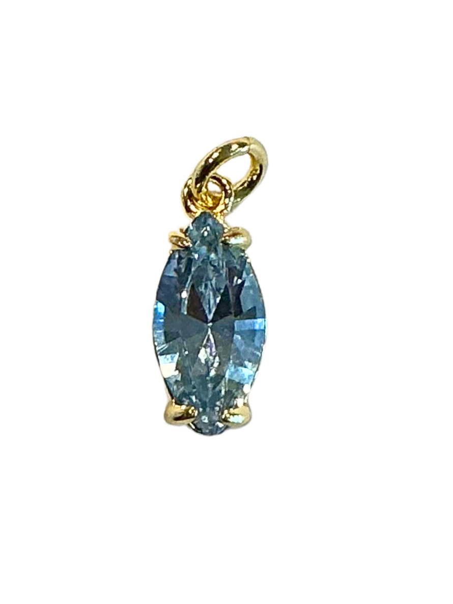 Blue Crystal Drop Charm