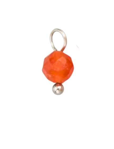 Orange bead in silver