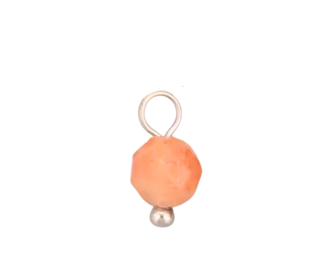 Light orange bead in silver