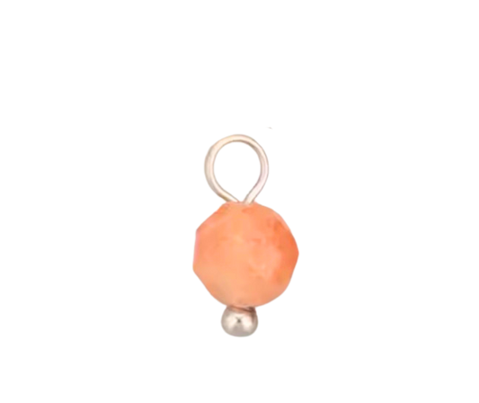 Light orange bead in silver