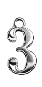 Silver Number Charm