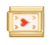 Gold Card Hearts Charm
