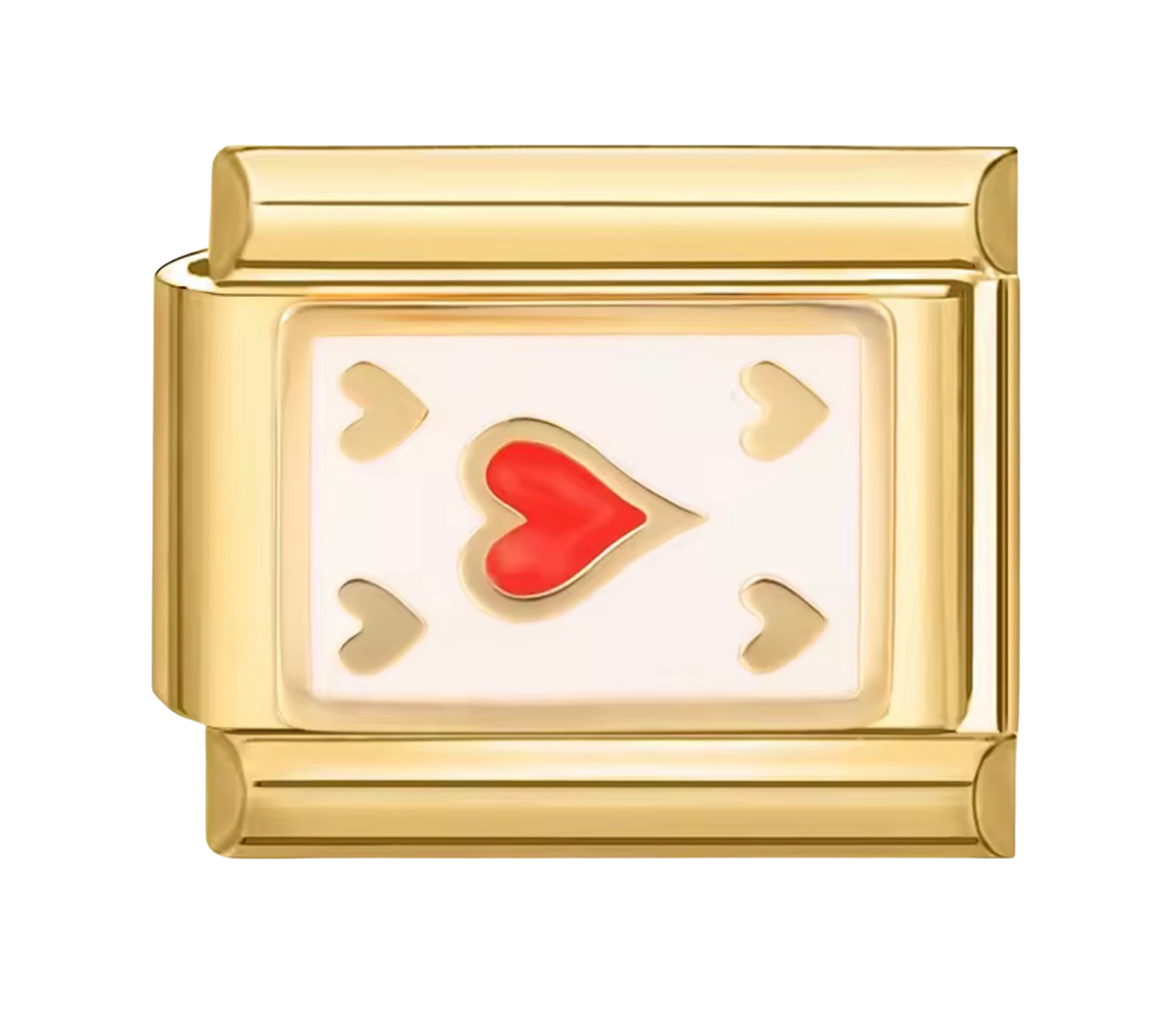 Gold Card Hearts Charm