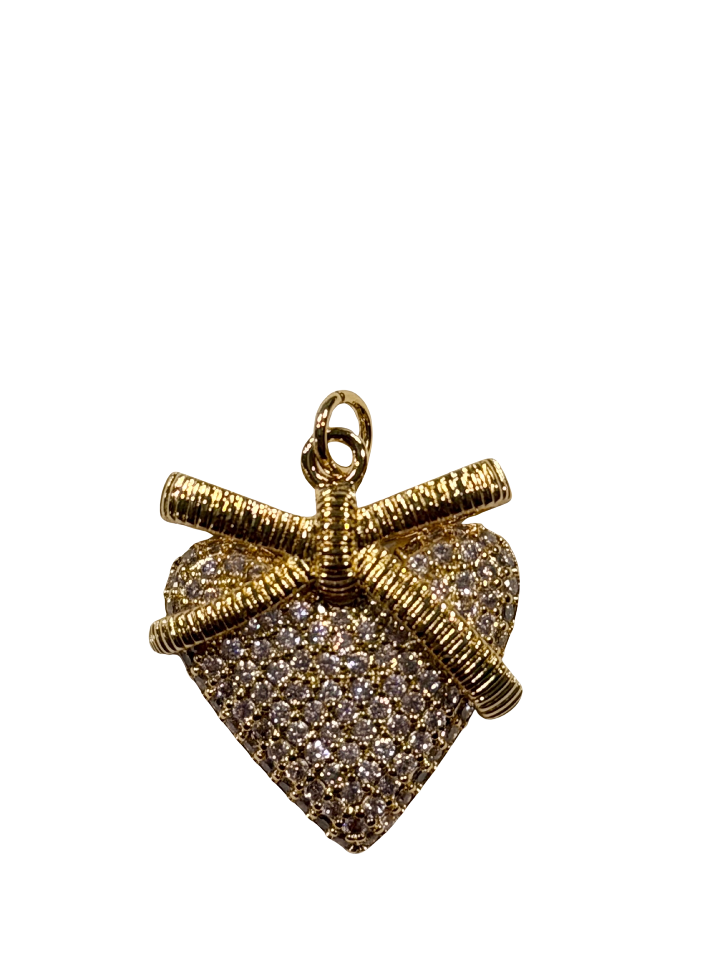 Blushing Love Bow Heart pendant