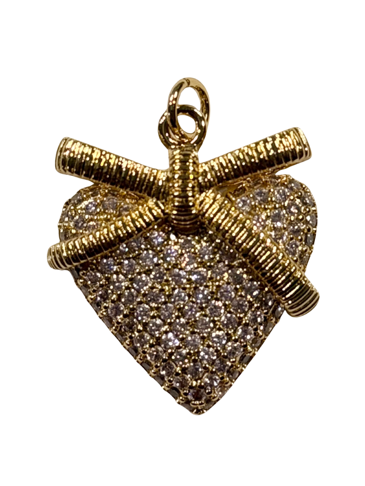 Gold Bow Heart pendant