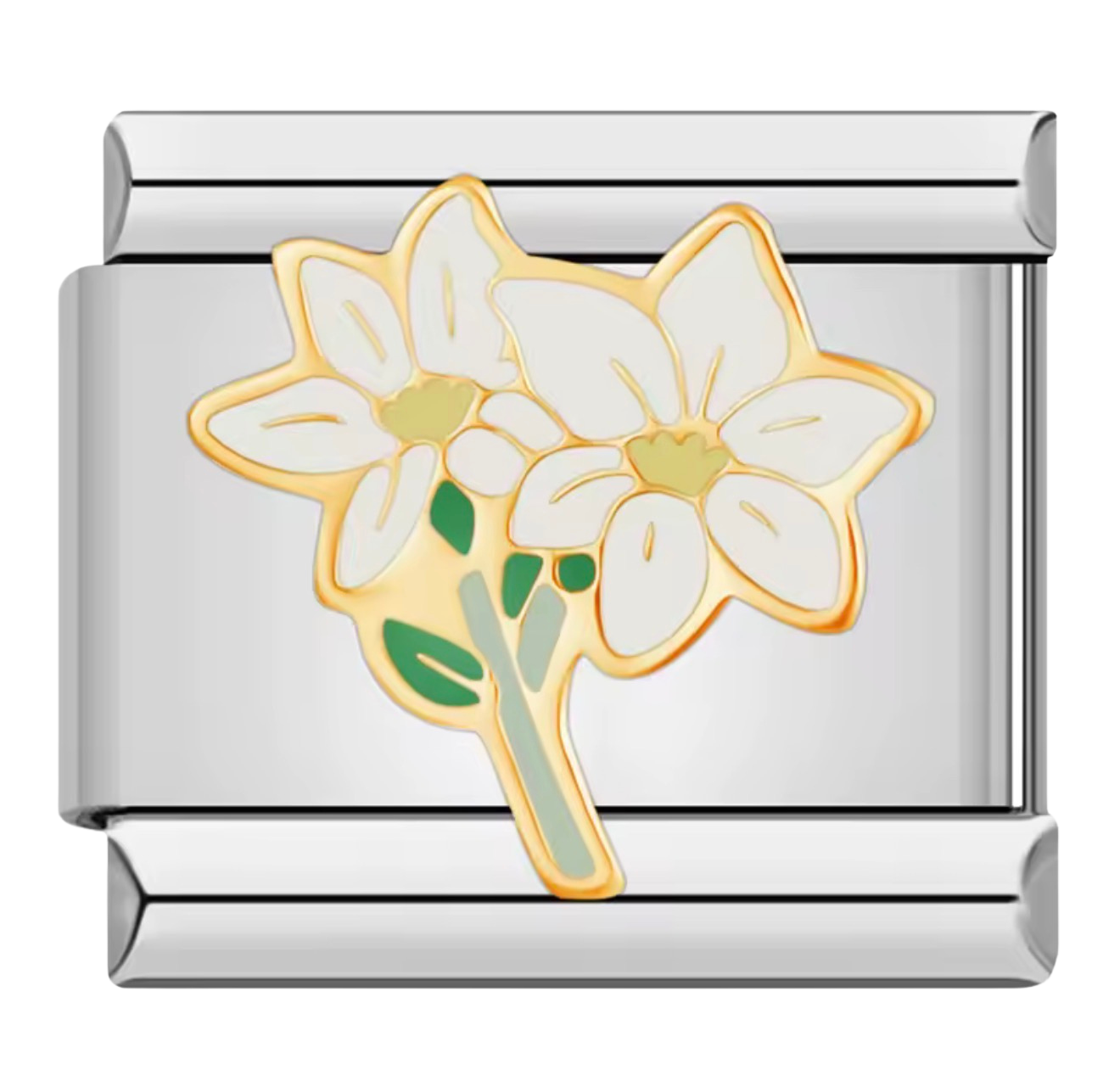 Italian White bloom charm