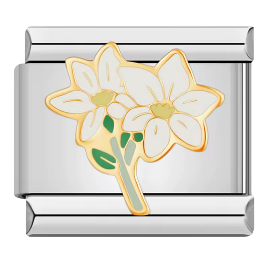 Italian White bloom charm