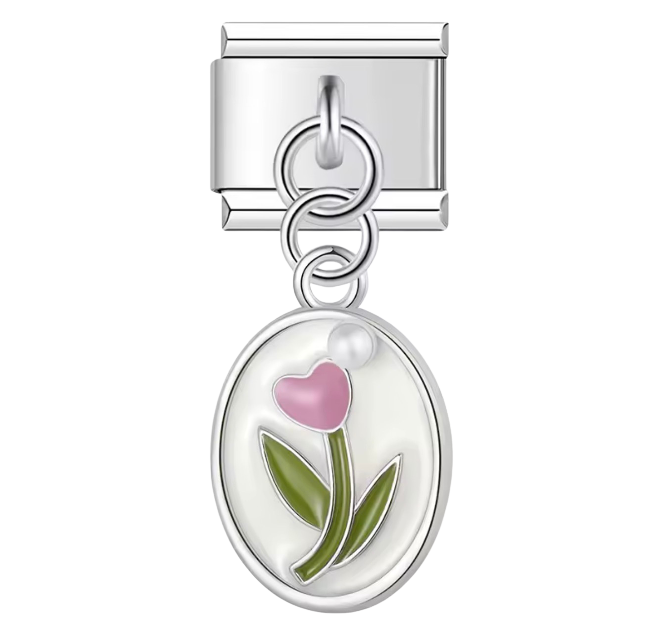 Italian Silver Tulip Charm