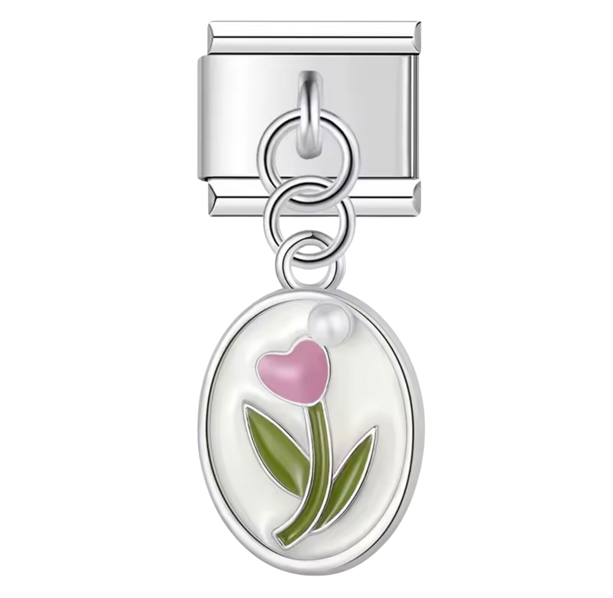 Silver Tulip Charm