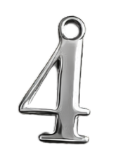 Silver Number Charm