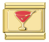 Gold Pink Martini Italian Charm
