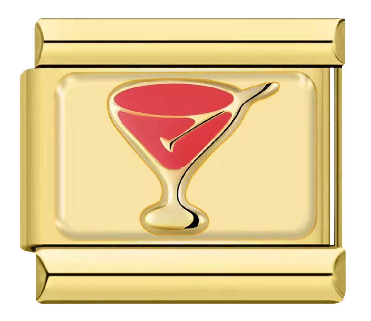 Gold Pink Martini Italian Charm