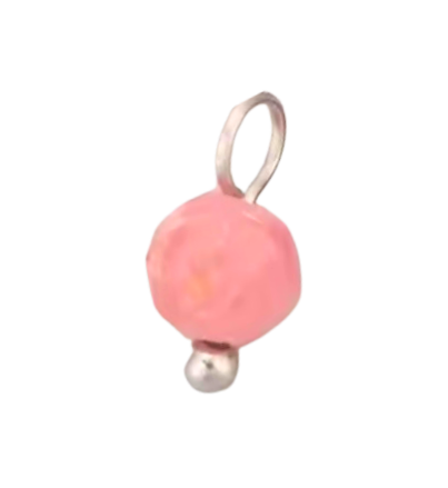 Pink bead in silver