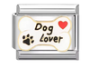 Dog Lover Heart & Paw Italian Charm
