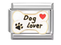 Dog Lover Heart & Paw Italian Charm