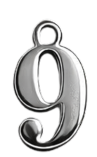 Silver Number Charm
