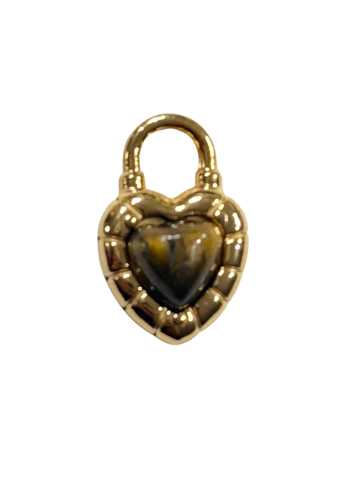 Golden Heart Lock Charm
