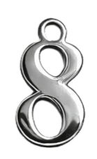 Silver Number Charm