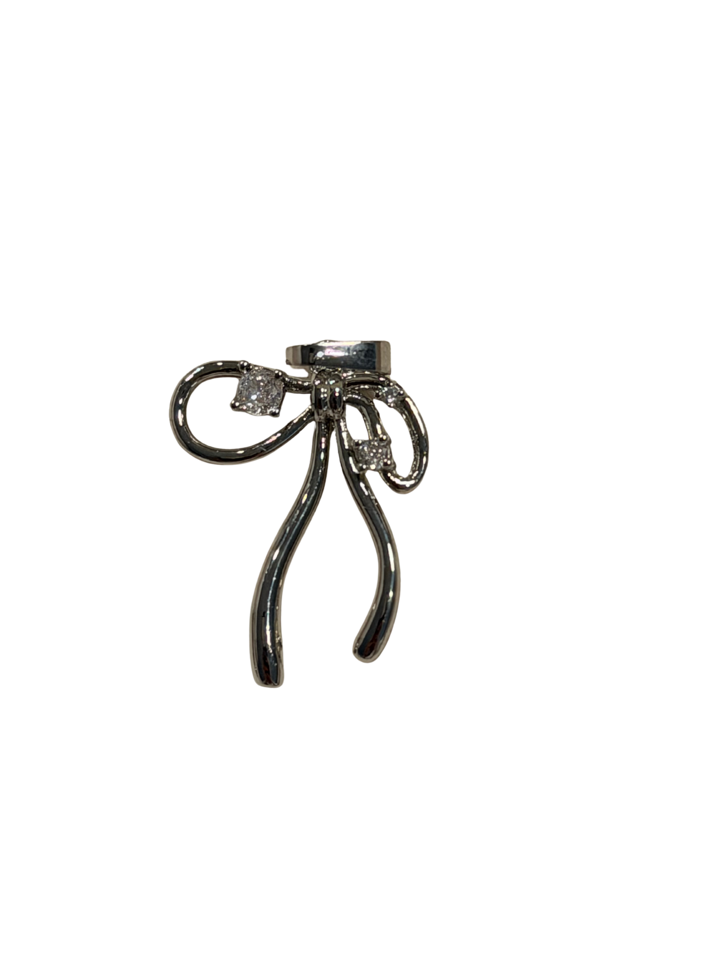 Silver Velvet Promise Bow