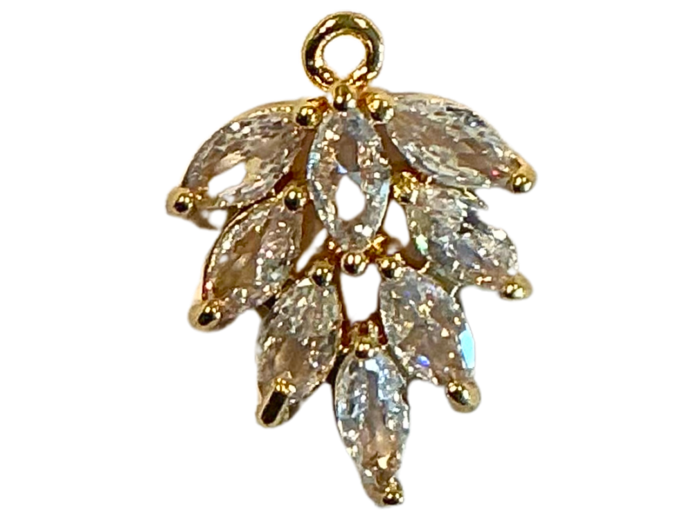 Crystal Leaf Charm