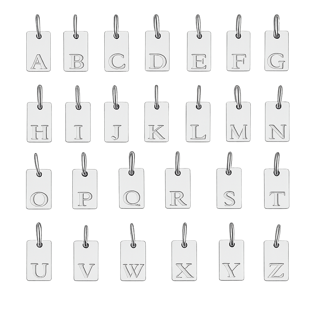 Silver Signature Letter Charms
