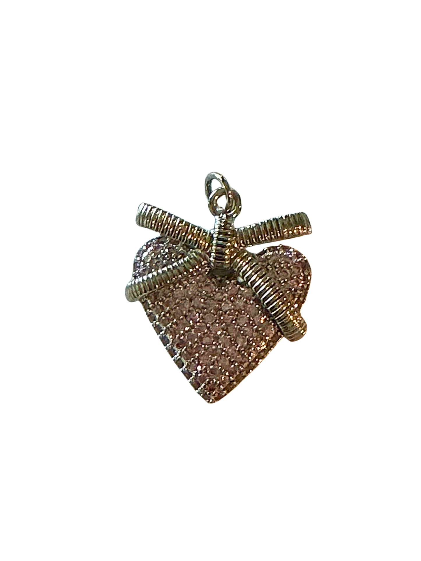 Blushing Love Bow Heart pendant