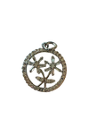 Silver Flower Circle Charm