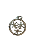 Silver Flower Circle Charm