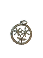Silver Flower Circle Charm