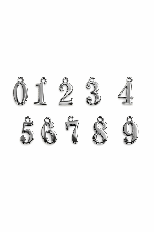 Silver Number Charm