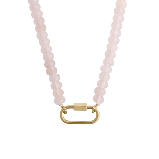 Gold Pink Quartz Necklace