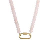 Gold Pink Quartz Necklace