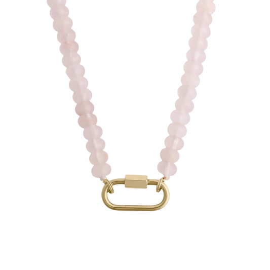 Gold Pink Quartz Necklace