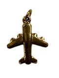 Gold Airplane Charm