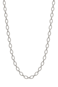 Silver Diamond-Cut Oval Link Chain