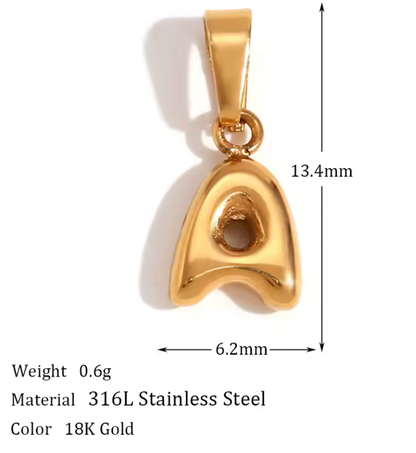 Puffy Letter Charm