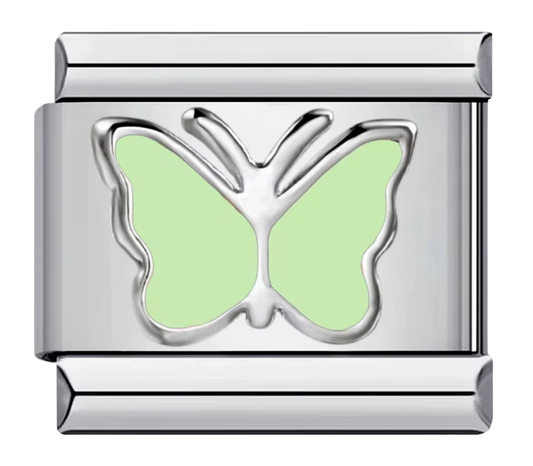 Mint Butterfly – Italian Bracelet Charm