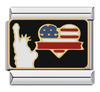 🇺🇸 USA Liberty Heart Italian Charm
