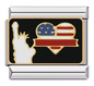 🇺🇸 USA Liberty Heart Italian Charm