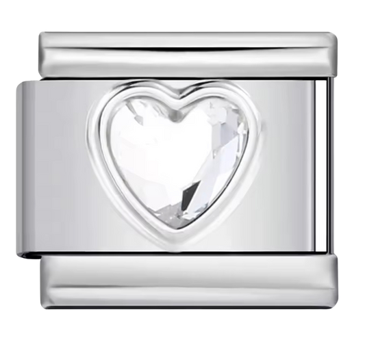 Crystal Heart – Italian Bracelet Charm